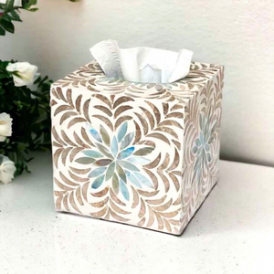 Caja y Porta Pañuelos de Lujo Hechos a Mano con Incrustaciones de Hueso, Ecológicos y Personalizados, Decoración para el Hogar de Primera Calidad, Tradebyd - Product Image 1
