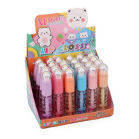 24 pièces/boîte 6 couleurs chat mignon huile pour les lèvres hydratante transparente facile à colorer glaçure pour les lèvres longue durée brillant à lèvres changeant de couleur