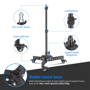 ホイール付きフロアライトスタンドヘビーデューティーカメラソフトボックスビデオライト三脚プロフェッショナル卓上スタンド - Product Image 4