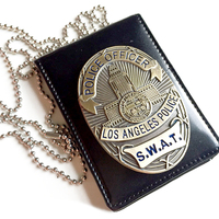 Porte-badge métallique européen et américain avec cordon de sécurité pour carte d'identité et collier – Ensemble professionnel