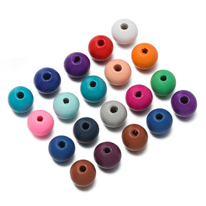 Cuentas redondas de madera de color sólido de 10 mm, cuentas sueltas para hacer joyería DIY, pulseras y collares hechos a mano. - Product Image 5