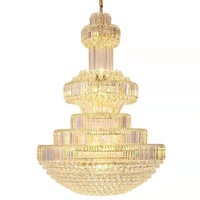 Lustre en cristal, lampes suspendues au plafond, lustre de luxe pour escalier, salon, hôtel, villa, mosquée
