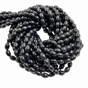 Collar de cuentas de Coral negro de alto grado, hebras de cuentas de forma ovalada, cuentas de piedras preciosas de alto grado, cuentas sueltas para la fabricación de joyas - Product Image 1