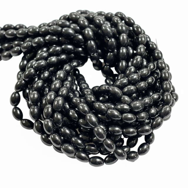 High Grade Black Coral Gemstone Beads AAA+ Top Grade IGI Certified Natural Oval Shaped Loose Beads for Jewelry Making