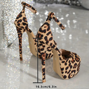 Crystal Color <b>blocked</b> Large Button Decorated Fish mouth Waterproof Platform Sexy Stiletto High Heels Women's Summer Outdoor <b>sand</b> - Product Image 6
