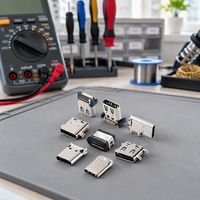 Connecteur USB C étanche 16 broches USB 2.0 à rangée unique SMT pour haut-parleur intelligent Bluetooth
