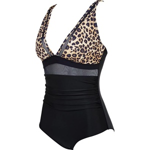 Maillots <span class=keywords><strong>de</strong></span> bain sur mesure mode licou cou noir zèbre Bandage chaîne avec anneau en métal solide motif <span class=keywords><strong>taille</strong></span> basse Sexy Bikini - Product Image 3