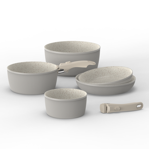 Rofee, nuevo estilo, 15 Uds., juego de utensilios de cocina, revestimiento antiadherente de mármol, juego de cocina desmontable, utensilios de cocina forjados populares duraderos para acampar - Product Image 3