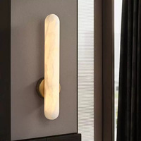 Applique Murale de Luxe en Marbre Naturel pour Salon, Chambre, Couloir, Style Nordique Minimaliste, Lampe Murale en Albâtre