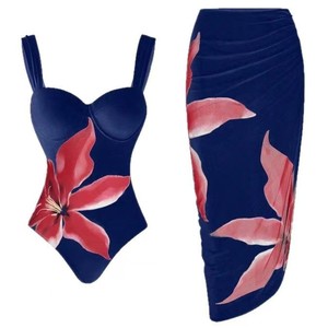 2025 <span class=keywords><strong>donna</strong></span> con bretelle Sexy stampa floreale gonna <span class=keywords><strong>da</strong></span> spiaggia costume <span class=keywords><strong>da</strong></span> bagno con ferretto Bikini in pizzo 2 pezzi compreso <span class=keywords><strong>perizoma</strong></span> - Product Image 2