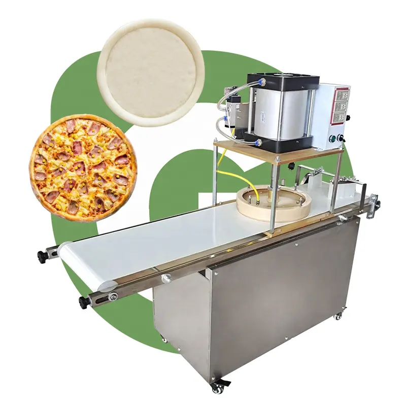 Ticari tam otomatik Pizza kabuk makinesi baskı 30cm hamur açık sedye basın düzleştirici makinesi