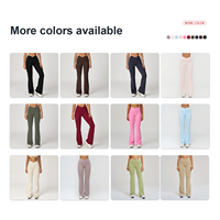 Legging de yoga taille haute personnalisé avec logo, coupe droite et large, évasé, taille en V, grande taille pour femme