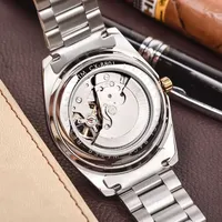 Montre de luxe pour homme CHENXI 8801, chronographe personnalisé, aiguilles lumineuses avec répétiteur creux, bracelet en cuir, mouvement mécanique