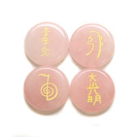 Cristal Reiki Symbole Sculpté Énergie Méditation Ornement Guérison Chakra Cristal Pierre Naturel Décoration de La Maison Amour Pierre Précieuse Ronde