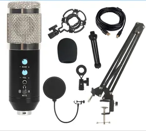 Micrófono de condensador para grabación profesional, barra de sonido para cantar, grabación en vivo, USB, para estudio de música, para voces, gran BM-858