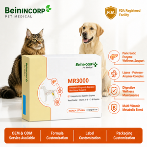 Enzymes pancréatiques Bein pour chiens et chats, insuffisance <span class=keywords><strong>exocrine</strong></span>, malabsorption des graisses, absorption rapide d'origine microbienne, soins de santé pour animaux de compagnie - Product Image 1