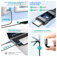 Cable USB C, Cable Tipo C, Cable de Carga Rápida, Tipo C Carga Rápida, Cable Trenzado Personalizado de Fábrica de 1m 2m 3m, Cable de Carga PD USB-C a USB-C
