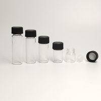 Botol kaca Amber 10ml 2 Dram dengan tutup plastik 13/425 leher 15/425