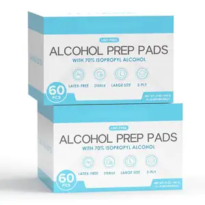 Tampon de préparation d'alcool stérile non tissé OEM Lingettes médicales emballées individuellement