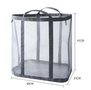 Modern Nylon Laundry <b>Basket</b> Foldable Wall Hanging <b>Mesh</b> Laundry Washing Bag - Product Image 3