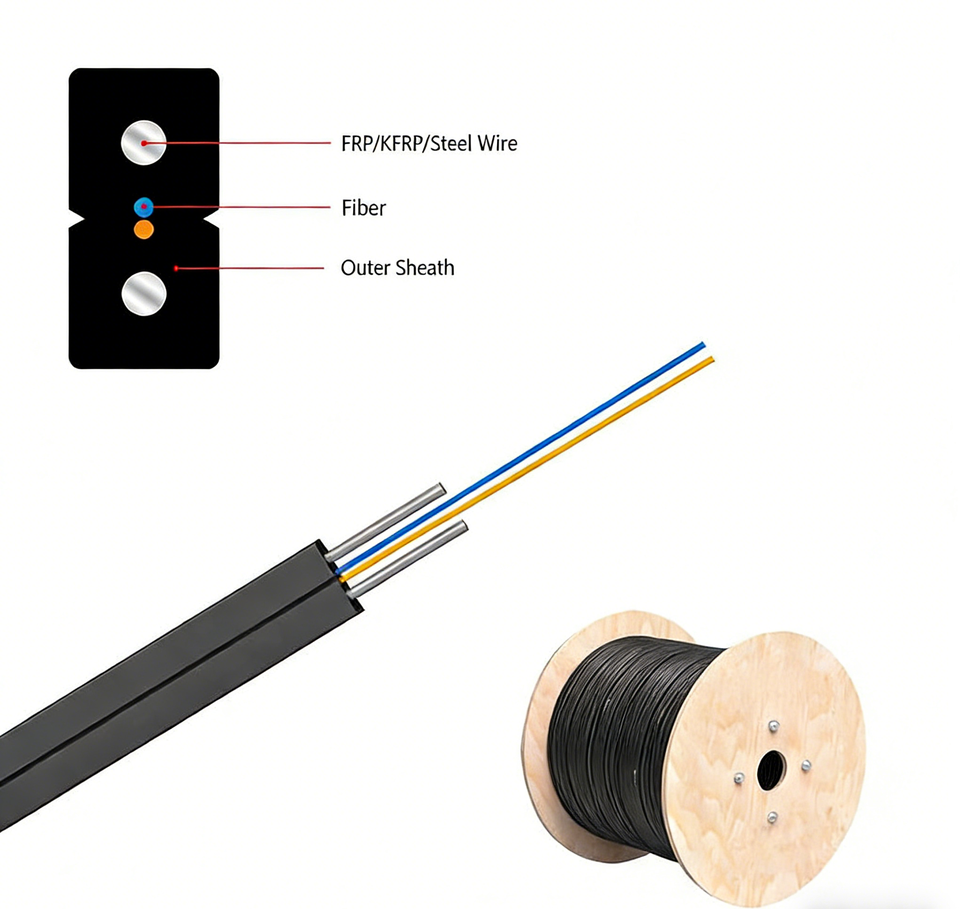 GJXH butterfly Shaped Fiber Optic Cable G657A2 Fiber Optic Cable Is ...