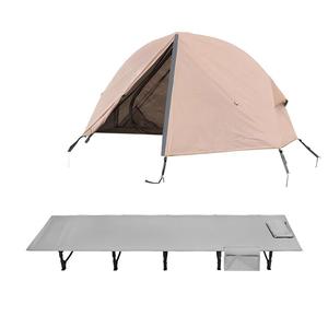 Cama de Campaña Plegable de Aluminio para 1 Persona con Toldo Impermeable para las 4 Estaciones, Cama Elevada Resistente para Acampar y Tienda de Campaña Impermeable - Product Image 6