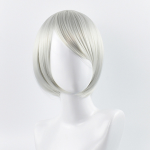 Nier Automata2Bcos Peluca <span class=keywords><strong>gris</strong></span> plateado 9S Nier Automata Mechanical Age <span class=keywords><strong>Cabello</strong></span> <span class=keywords><strong>corto</strong></span> blanco plateado - Product Image 3