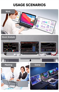 14英寸便携式三重显示器，带触摸屏HDR扬声器，适用于笔记本电脑新型IPS面板外部显示器 - Product Image 5