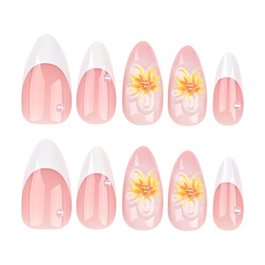 Venta al por mayor de alta calidad <span class=keywords><strong>girasol</strong></span> acrílico <span class=keywords><strong>uñas</strong></span> manicura diseño personalizado Nail Art Kit Press on Nails <span class=keywords><strong>uñas</strong></span> postizas - Product Image 3