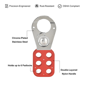 قفل أمان فولاذي Elecpopular EP-8311 مقاس 1 بوصة، 6 فتحات، متعدد الاستخدامات، مقاوم للعبث، قفل LOTO للمعدات الصناعية، متوافق مع معايير ANSI، 50 مم - Product Image 4