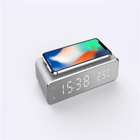 Nouveautés 2022 Affichage de la température Téléphone intelligent Chargeur sans fil Réveil Chargeur sans fil Qi Horloge de table numérique