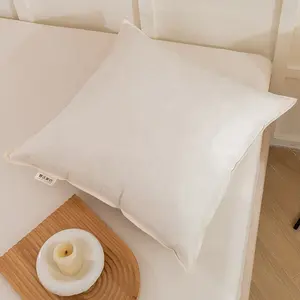 Super Soft Cotton Upholstery Pillow Case White Square Light Luxury Style Feather Pillow