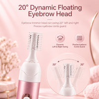 PRITECH Rasoir Électrique 4-en-1 pour Femme, Épilateur Facial, Tondeuse Maillot, Rasoir Sourcils Flexible, Indolore, Rechargeable USB