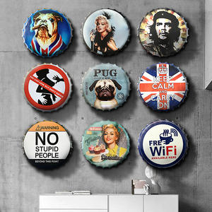 Letrero de Hierro Decorativo de Pared con Diseño Personalizado de Tapa de Botella de Cerveza Retro, para Bar, Cafetería, <span class=keywords><strong>Restaurante</strong></span>, Hogar - Product Image 1