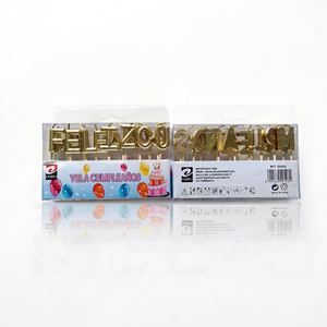 Western <b>Gold</b> Number-Shaped Unscented Birthday <b>Candles</b> 12/Pack Party Decorations - Product Image 1
