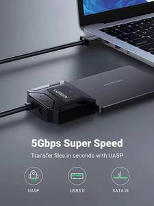 Cable <span class=keywords><strong>Adaptador</strong></span> UGREEN CR108 <span class=keywords><strong>SATA</strong></span> <span class=keywords><strong>a</strong></span> <span class=keywords><strong>USB</strong></span> 3.0, Convertidor de <span class=keywords><strong>Disco</strong></span> Duro <span class=keywords><strong>SATA</strong></span> de <span class=keywords><strong>3.5</strong></span> y 2.5 Pulgadas, Compatible con UASP con Puerto de Carga - Product Image 2