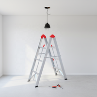 # Échelle pliable en aluminium à 5 marches antidérapante la plus populaire avec poignée, 330 lb EN131, pour supermarché et escalier
