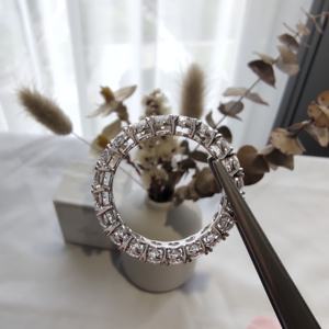 IGI認定フルテニスラボHPHT <span class=keywords><strong>CVD</strong></span>ダイヤモンドリングゴールド18Kホワイト1ピースシンプルエンゲージメントリングラウンドカット - Product Image 2