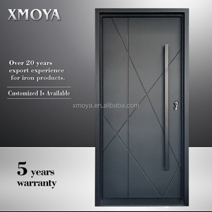 Acclament Pivot Heavy Black Steel Metal Front Entry Doors esterno residenziale Standard Single Panel Design porta di sicurezza - Product Image 6