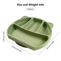 Assiettes à forte adhérence en silicone de qualité alimentaire, sans BPA, sans PVC, écologiques, avec compartiments, pour bébé, pour l'apprentissage de la diversification alimentaire