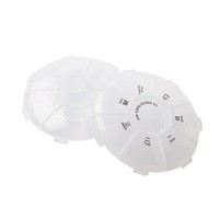 Boîte à médicaments portable anti-poussière à 7 compartiments en PP, design minimaliste moderne, rangement transparent, rappel de prise quotidienne sur 7 jours