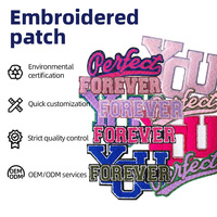 Patch brodé Y2K à paillettes, lettre en chenille, applique thermocollante pour vêtements, vestes, DIY