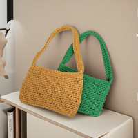 Sac fourre-tout décontracté en coton au crochet, polyvalent et personnalisé, petit sac carré à porter sous le bras, style frais, pour femme, simplicité urbaine, OEM