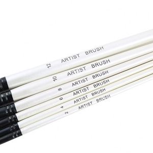 BOMEIJIA A0647R 6 pezzi in Nylon sintetico bianco perla pennelli per artista per pittura ad acquerello a olio acrilico - Product Image 5