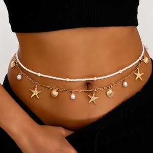 IStapromo Regalos de Moda, Joyería Corporal Sexy con Perlas y Estrellas de Playa, Joyería Corporal con Pedrería para Venta al por Mayor - Product Image 5