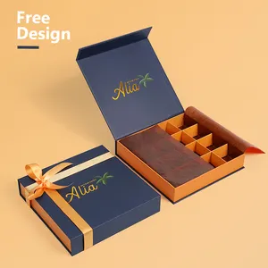 Boîte de barre de chocolat avec logo d'estampage de feuille d'or pliable de luxe à impression personnalisée Boîte d'emballage de chocolat pour Noël