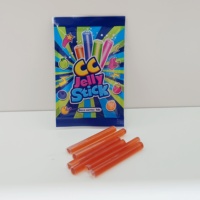 Bonbons en gelée personnalisés OEM en sachet, mini bâtonnets de gelée CC, pailles en gelée aux fruits colorées