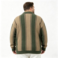 Pulls en maille rayés à col en V et manches longues pour hommes, personnalisés en usine, avec logo brodé de marque