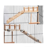 Plateforme d'atterrissage pour oiseaux en bois multifonctionnelle, robuste, sûre et écologique, personnalisable, avec balançoire et échelle