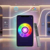 Vente flash - Bande LED COB RGB haute luminosité - 10 mm - 12 V/24 V CC - 840 LED/m - 5 m/rouleau - Lumières LED intelligentes pour la décoration de la maison